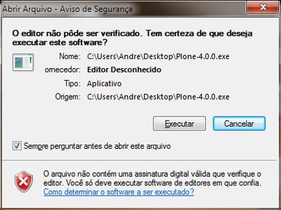 Instalação do Plone 4 - Tela 01
